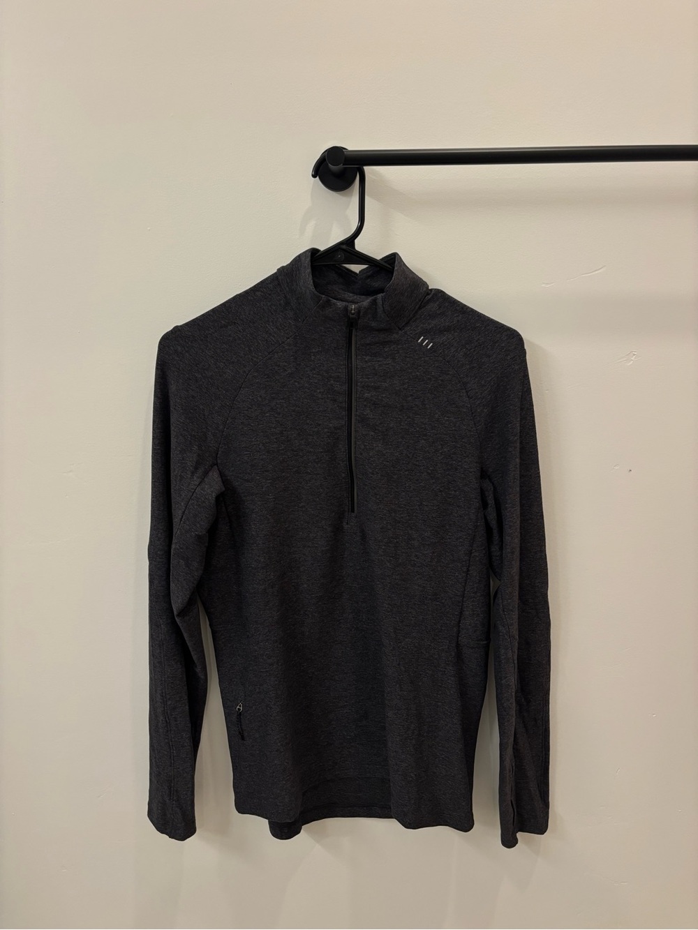 lululemon Men's Charcoal Gray Half-Zip Pullover Surge Warm Size Extra Small